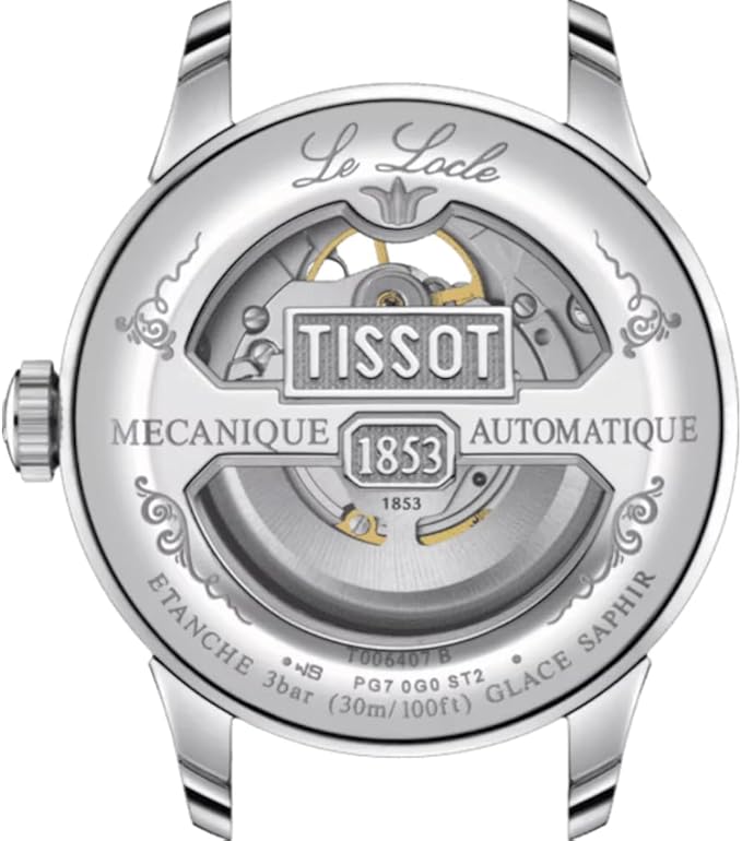 Tissot Montre Le Locle powermatique 80 Open Heart Cuir Marron – Image 3