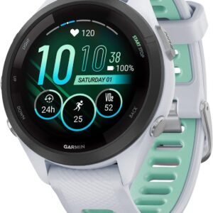 Garmin Forerunner 265S Montre de Course à Pied Unisexe Taille 42 mm Whitestone/Neo Tropic