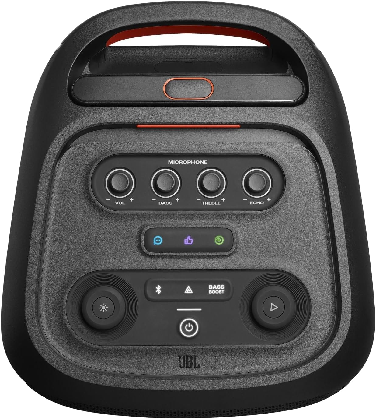 JBL Partybox Stage 320, Enceinte portable de soirée, roulettes et poignée télescopique intégrés, son JBL Pro, jeu de lumières, 18 heures d'autonomie, résistante aux éclaboussures IPX4, en noir – Image 5